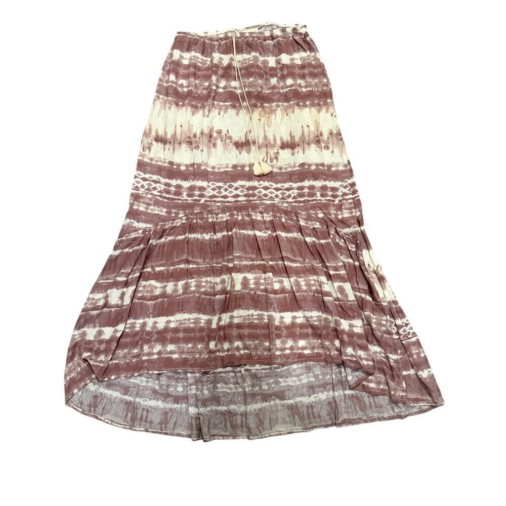 Love Stitch Boho Mauve Tie Dye Midi Skirt Tassel Festival Small Vacation Flowy - Picture 2 of 7